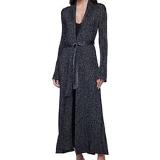 L'Agence Women's Marija Duster Cardigan Black M Missing Belt B4HP 495