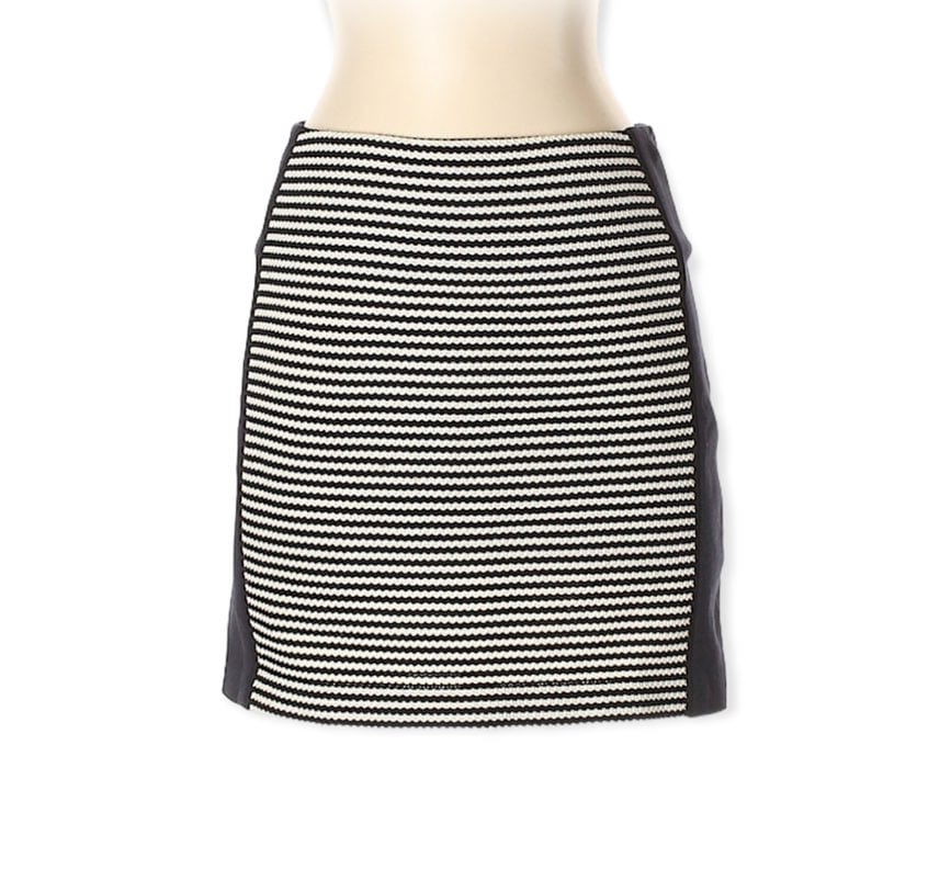 Veronica Beard Black & White Striped Mini Skirt