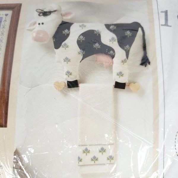 Vintage The Creative Circle Ms Moo Stuffed Cow Towel Holder Sewing Kit