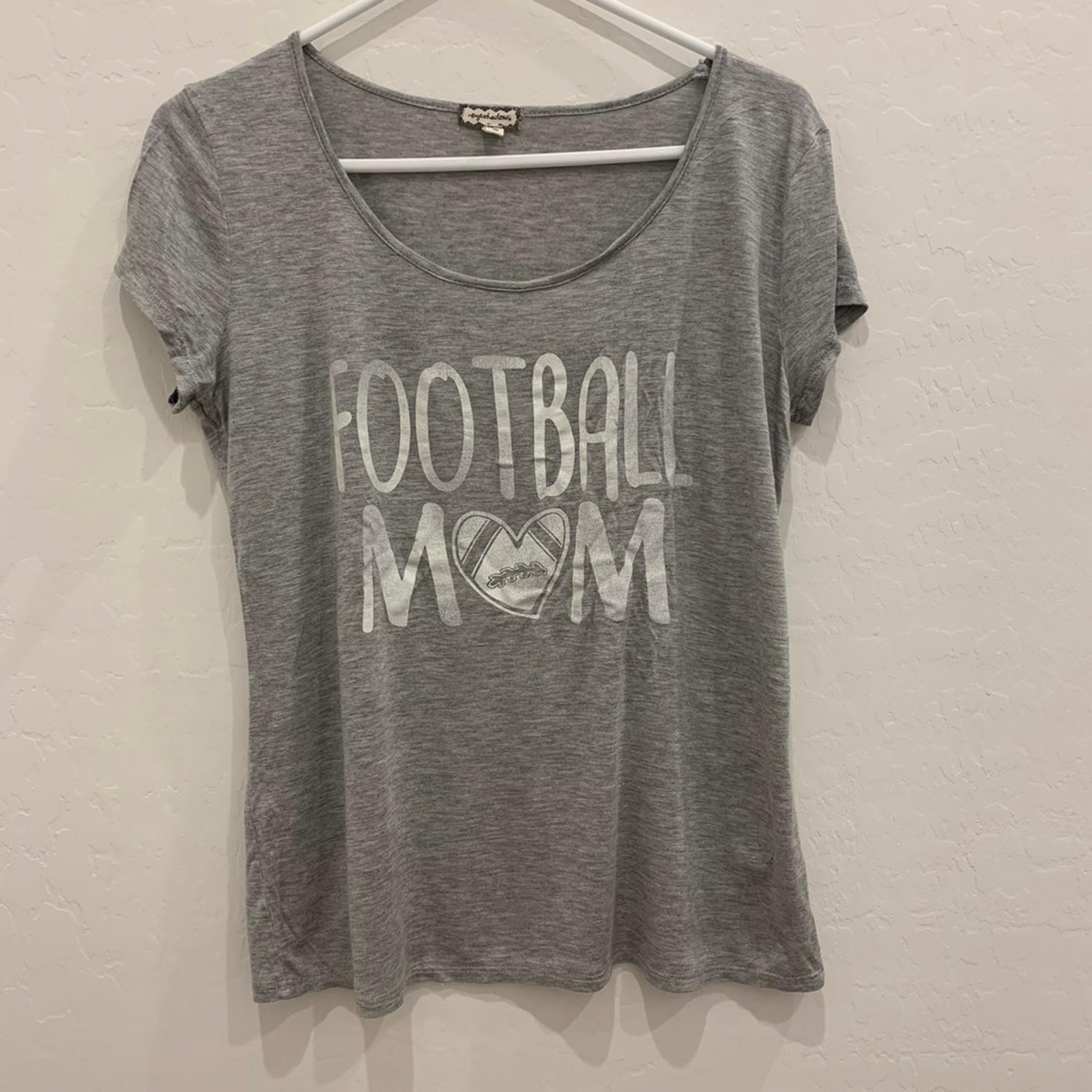 Eyeshadow FOOTBALL MOM Gray T-Shirt