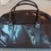 Bath & Body Works Brown Faux Leather Croc Design Travel Duffle Zipper Bag Large