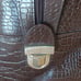 Bath & Body Works Brown Faux Leather Croc Design Travel Duffle Zipper Bag Large