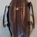 Bath & Body Works Brown Faux Leather Croc Design Travel Duffle Zipper Bag Large