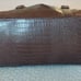 Bath & Body Works Brown Faux Leather Croc Design Travel Duffle Zipper Bag Large