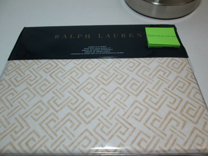 Ralph Lauren Dover Weston Park Hutchings Queen Flat Sheet ~ Cream and White 145