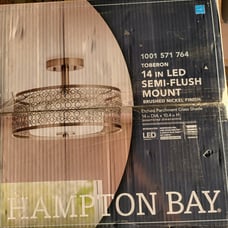 Home Decorators Collection 14 in. 1-Light Brushed Nickel Integrated LED