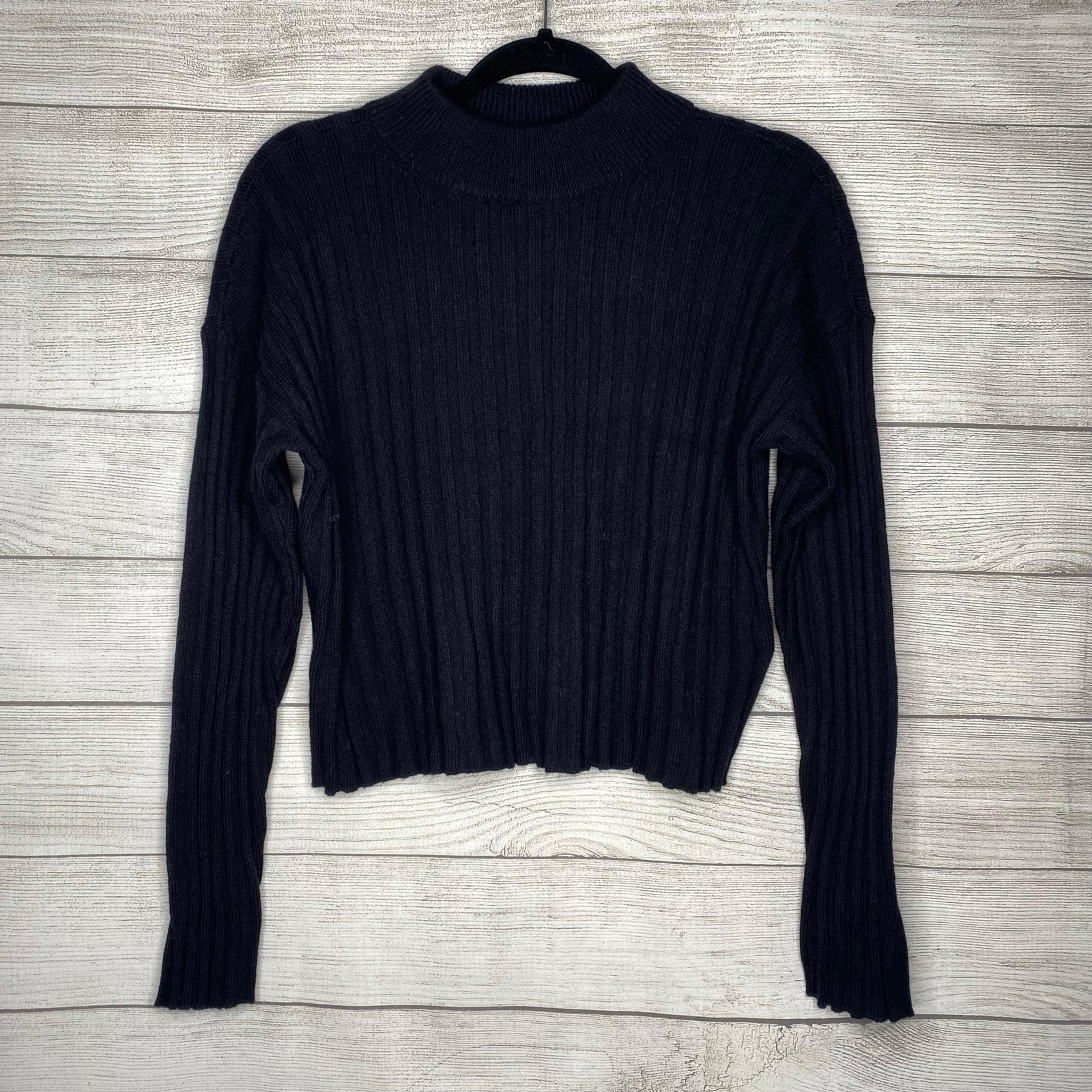 Madewell Black Crop Ribbed Sweater