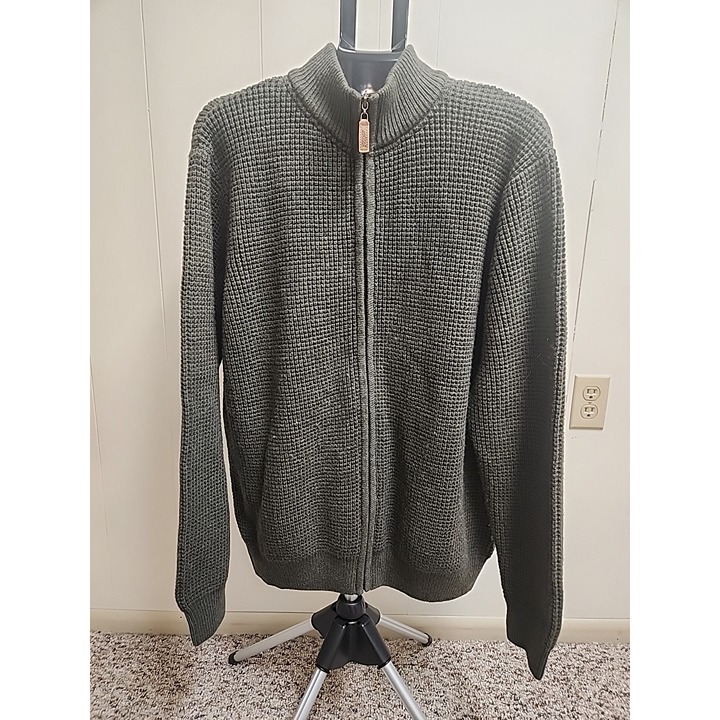 Jonsson Workwear Wool/acrylic Zip Front Sweater X-L Dark Green