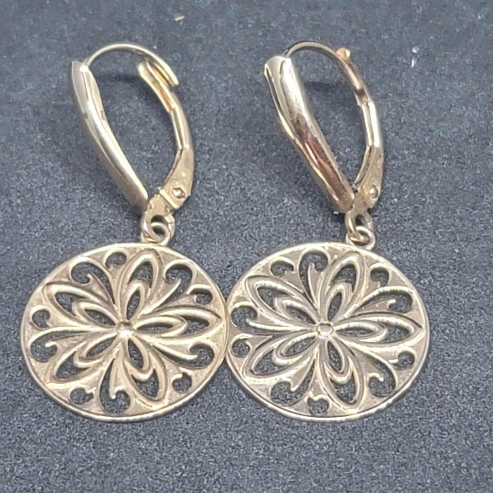 E73 14k Eternagold Floral Drop Earrings
