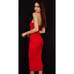 VALENTINA Large bigger cup SCARLET ASYMMETRIC CUTOUT MIDI DRESS 275