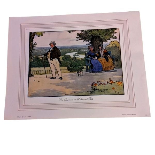 Artist Cecil Aldin Mr. Tupman on Richard Hill vintage lithograph art print