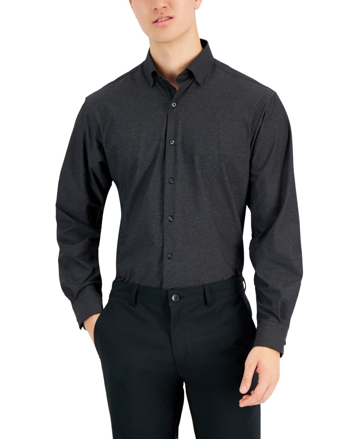 Alfani Men's Regular Fit Travel Ready Solid Dress Shirt XL 17-17.5 32-33
