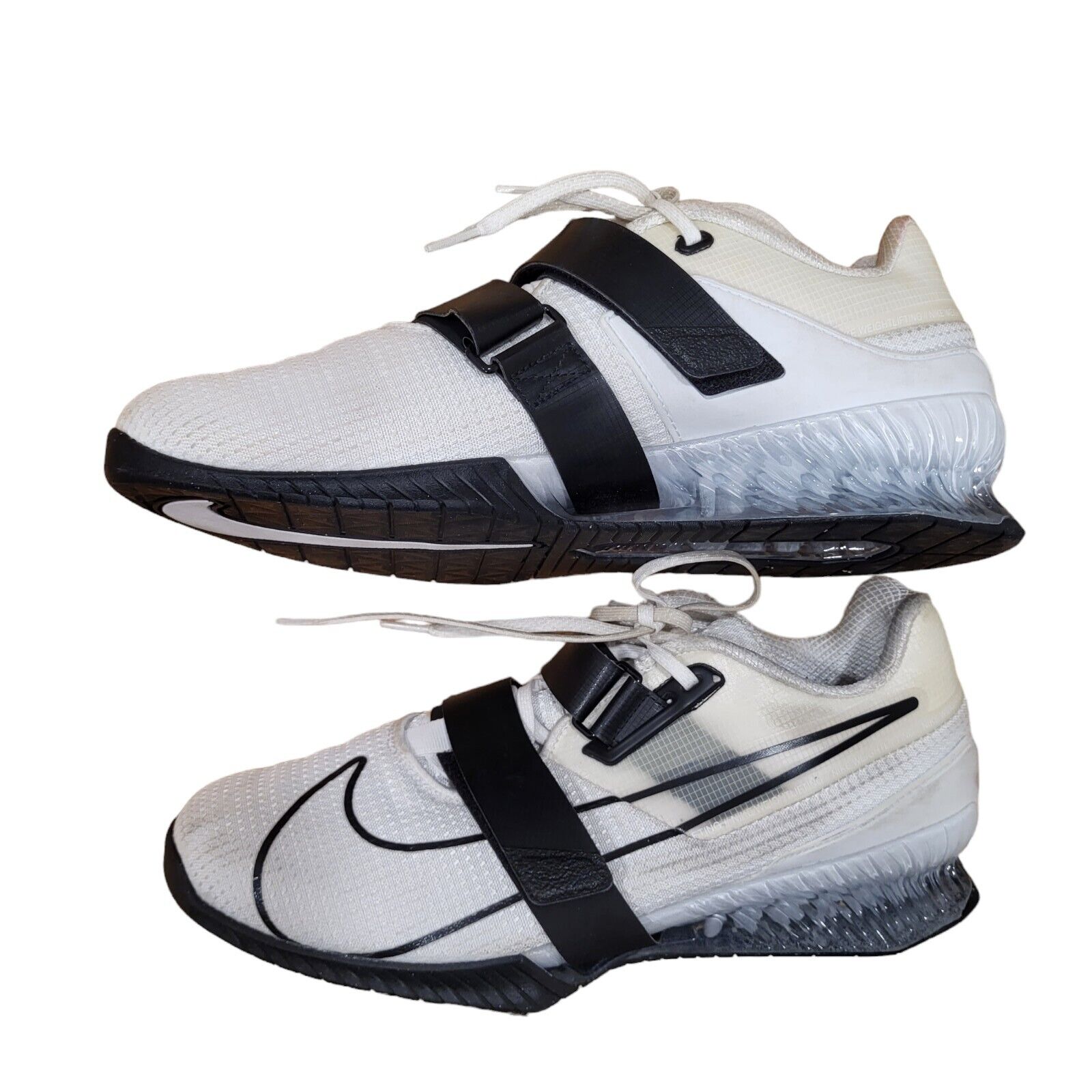Nike Romaleos 4 Mens Sz 12 Weightlifting Shoes White Black CD3463-101