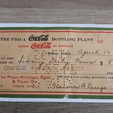 1947 Coca Cola Bottling Co. Check