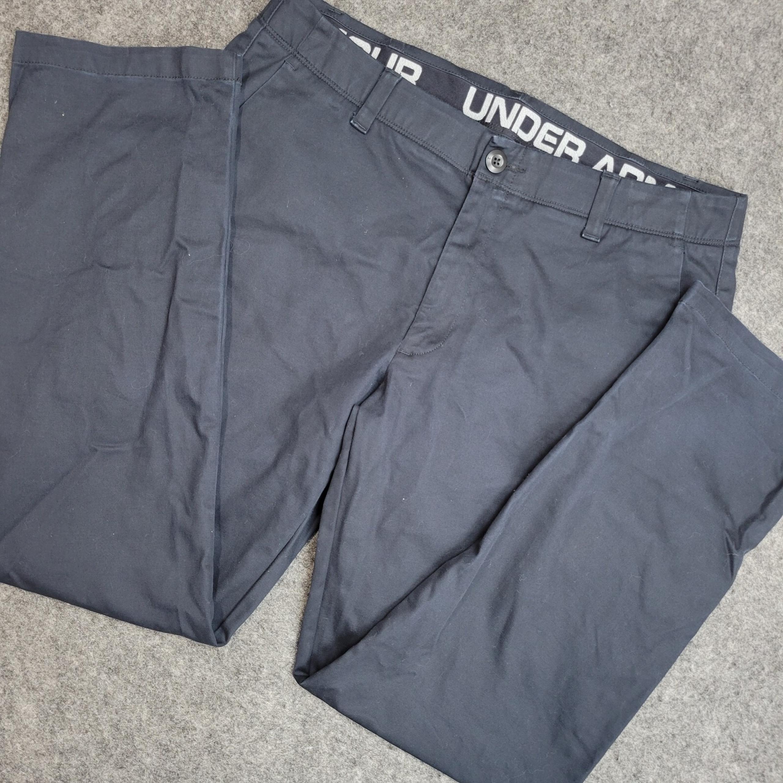Under Armour Pants Mens 36X30 Black Stretch Tech Casual Straight Fit Performance