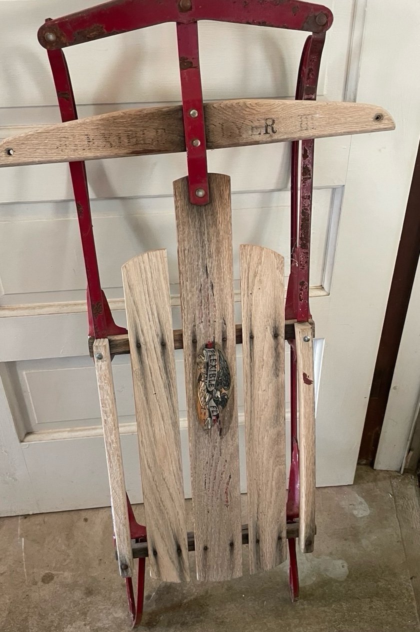 Vintage Antique Flexible Flyer Snow Sled Child's Flexible Flyer 42”