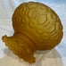 Vintage L. E. SMITH Satin Amber MOON & STARS Glass Hurricane Lamp Shade