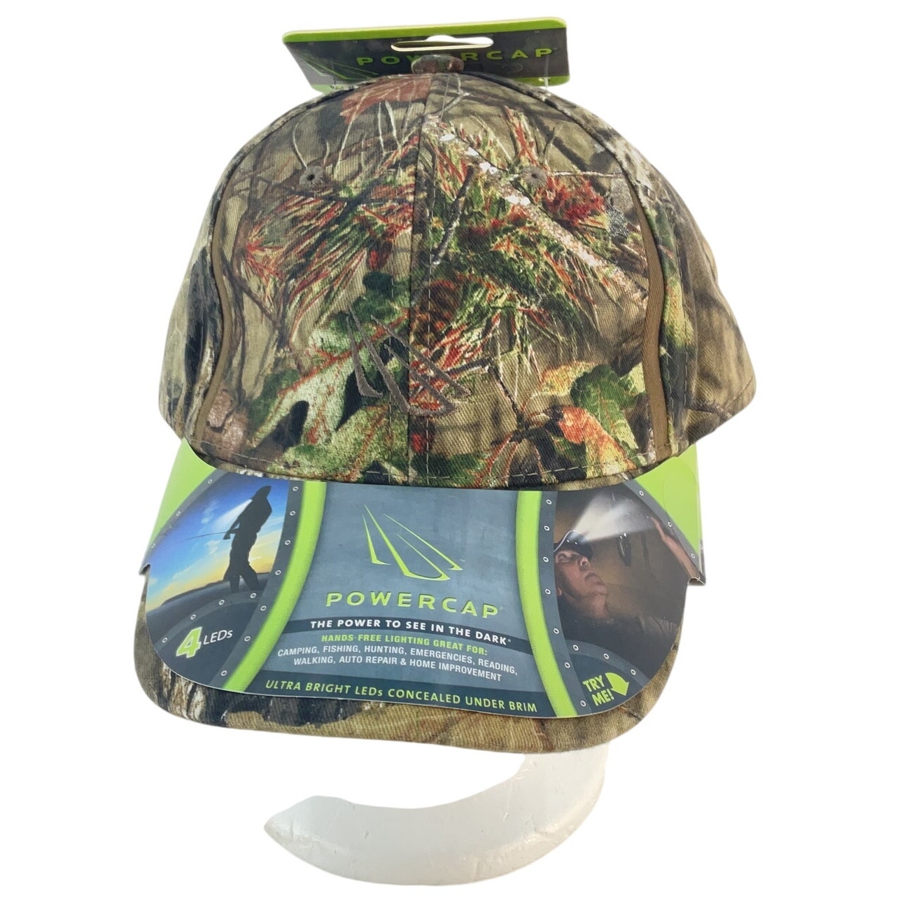 Powercap LED Lights Green Camo Baseball Cap Men’s One Size NWT