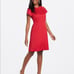 Draper James dress red Jacquard Raglan Fit and Flair Dress Lipstick size 6
