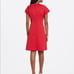 Draper James dress red Jacquard Raglan Fit and Flair Dress Lipstick size 6