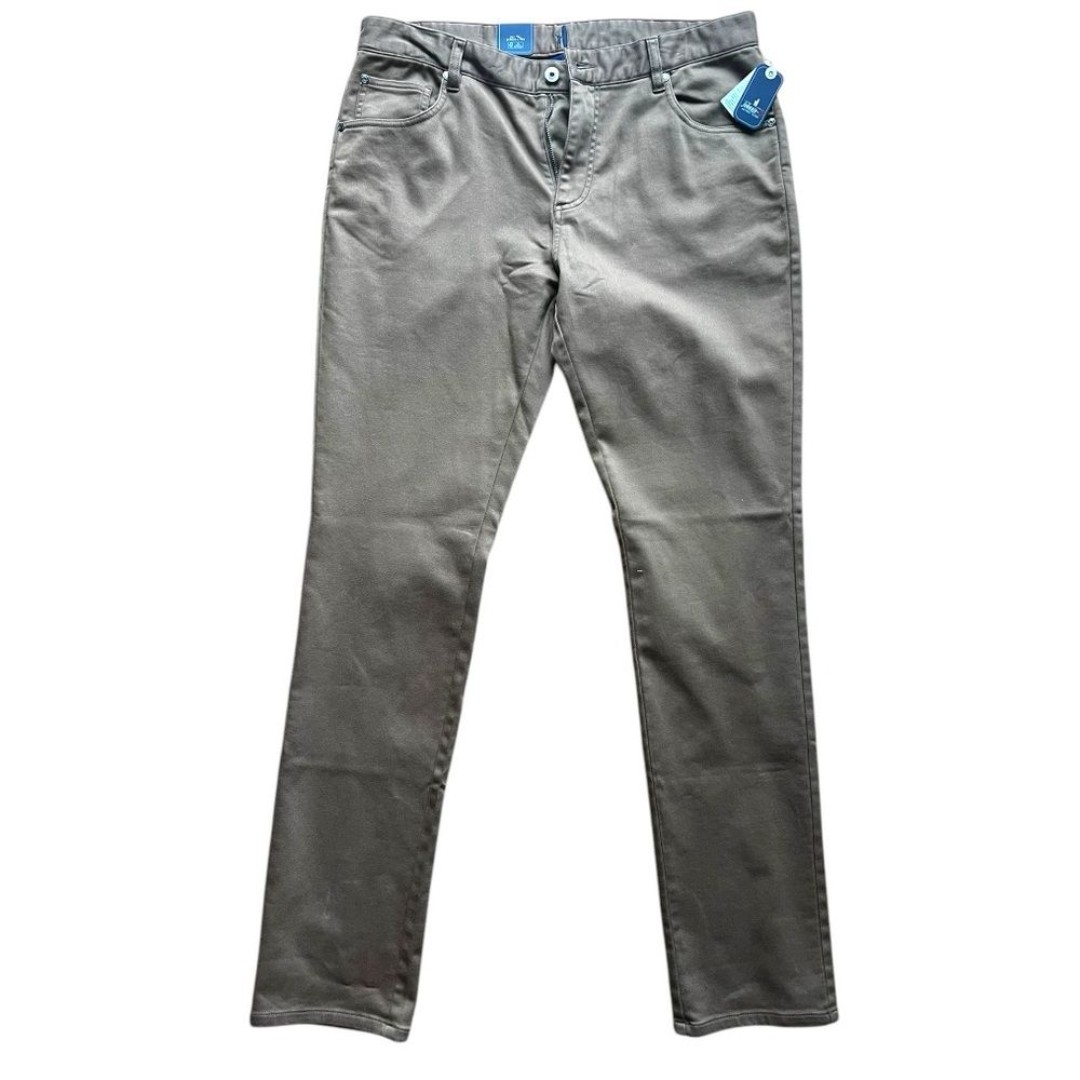 NWT Johnnie-O Mens Terry Stretch 5 Pocket Chino Pants JMPA1790 Khaki Size 34x34