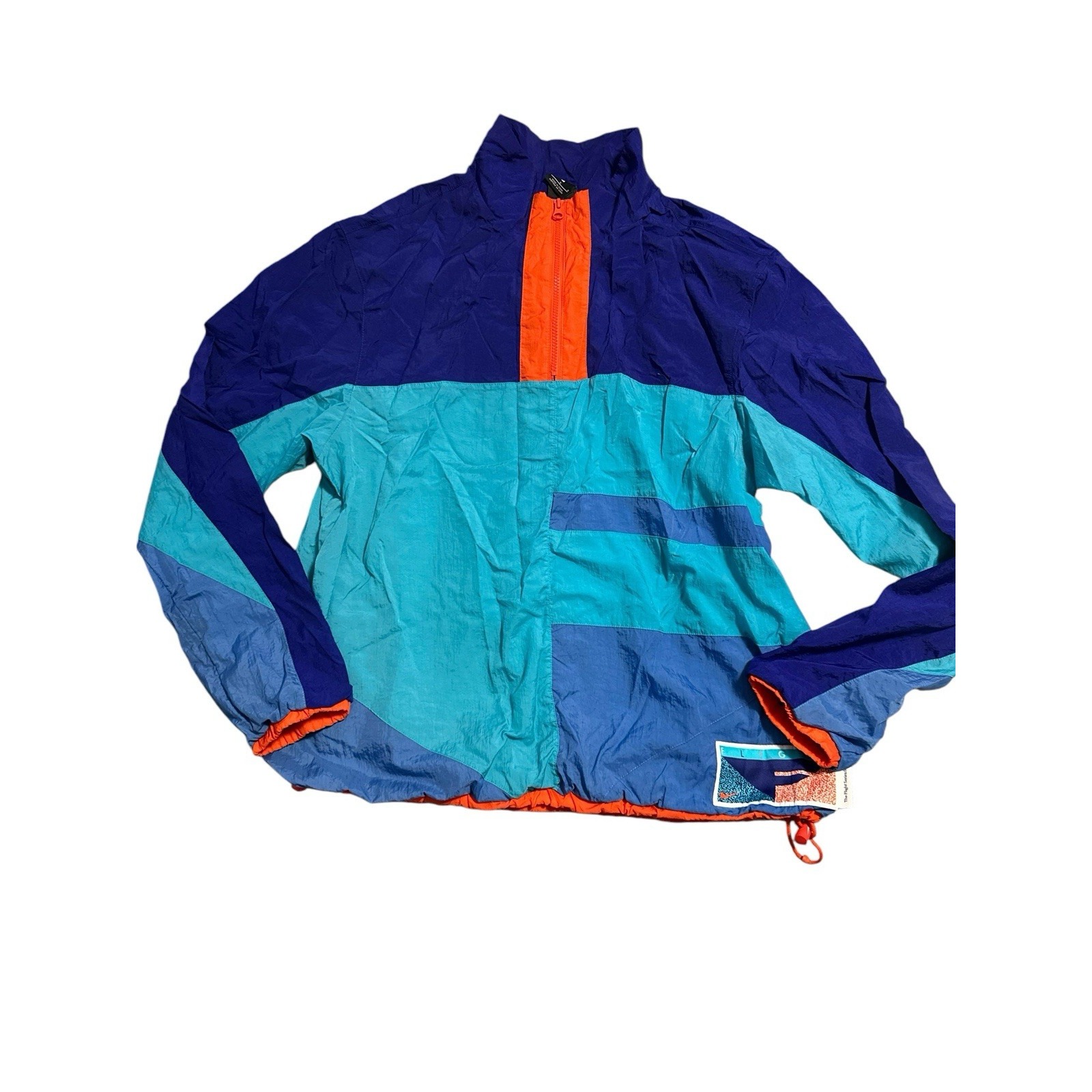 Nike Air Flight 1/4 Zip Windbreaker Men's Size L Teal Purple Orange CN8508-359