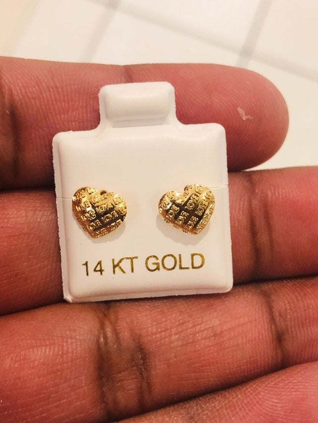 Solid 14K Gold Heart Earring