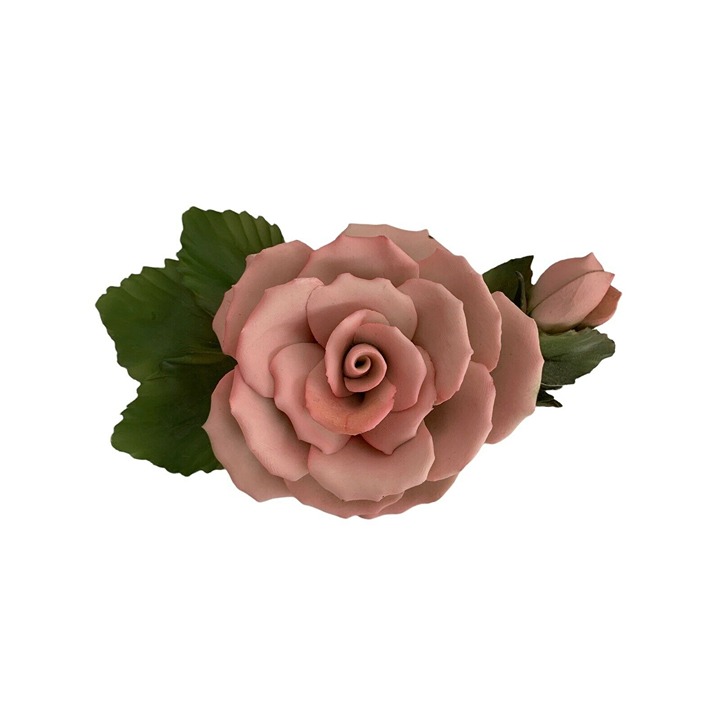 Vintage Italian Porcelain Rose from Napolean Capodimonte Italy READ