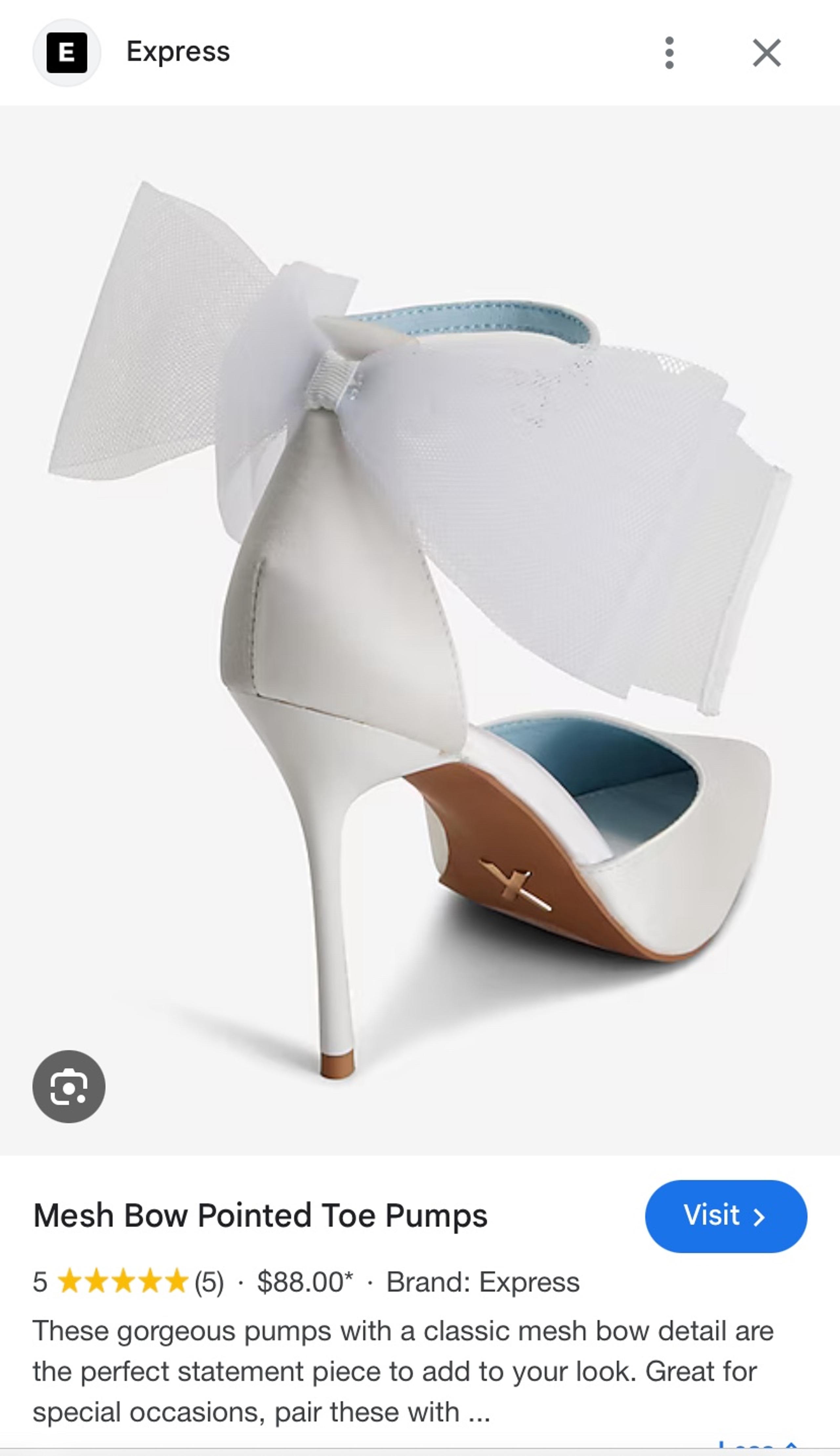 Express Mesh Bow Pointed Toe Pumps NWT Size 8