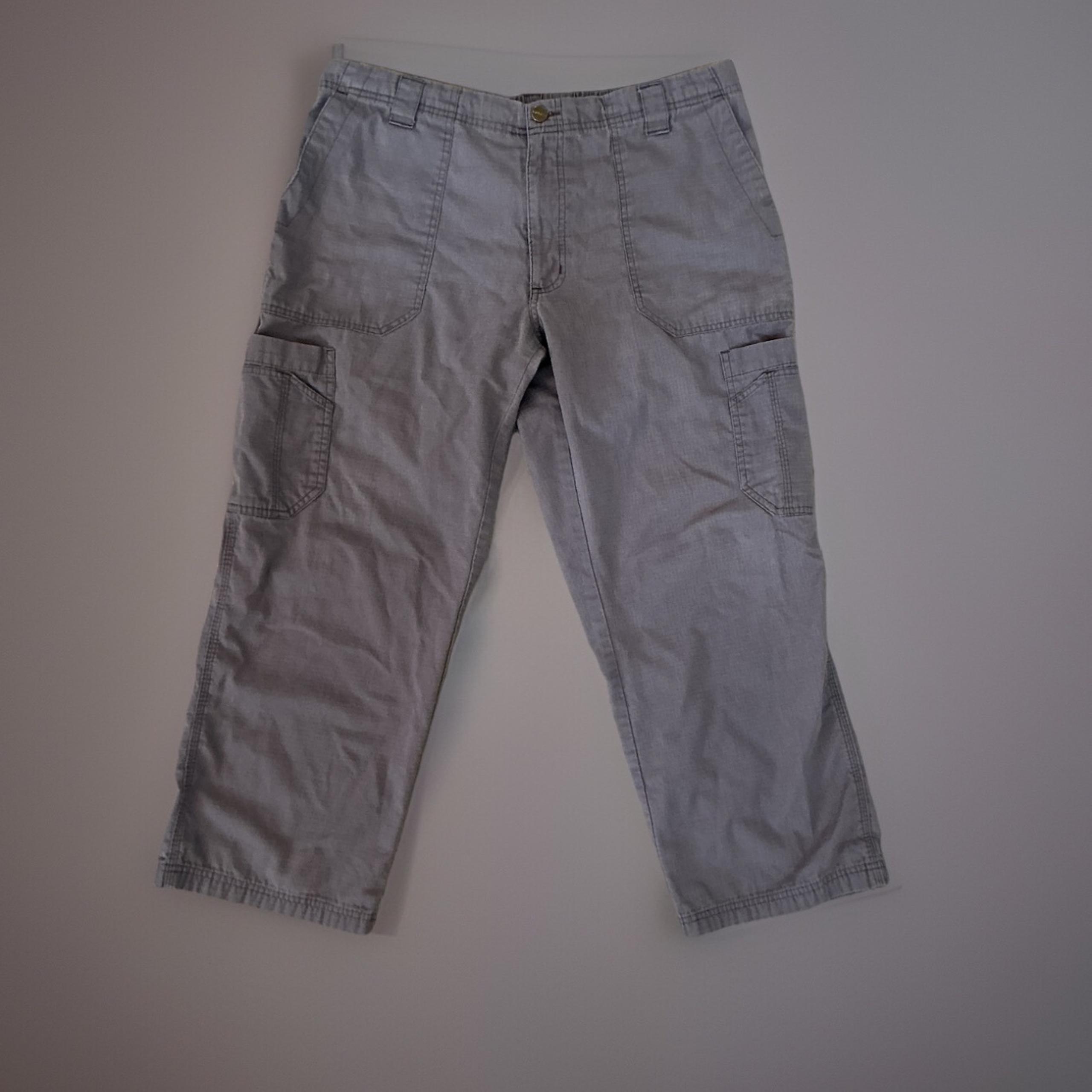 Carhartt Cargo Cropped Pants Relaxed Fit Utility Workwear Gray Short L