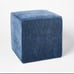 Lynwood Square Upholstered Cube Ottoman in Blue NEW