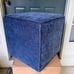 Lynwood Square Upholstered Cube Ottoman in Blue NEW