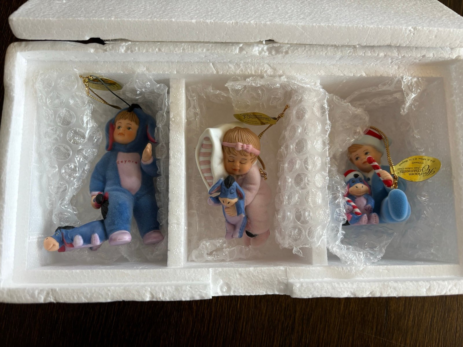Vintage Ashton Drake Winnie the Pooh toddler Eeyore ornament set