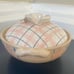 Vintage Retro Clay Plaid Dutch Oven Casserole Holder, Glazed Stoneware