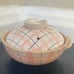 Vintage Retro Clay Plaid Dutch Oven Casserole Holder, Glazed Stoneware