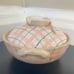 Vintage Retro Clay Plaid Dutch Oven Casserole Holder, Glazed Stoneware