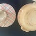 Vintage Retro Clay Plaid Dutch Oven Casserole Holder, Glazed Stoneware