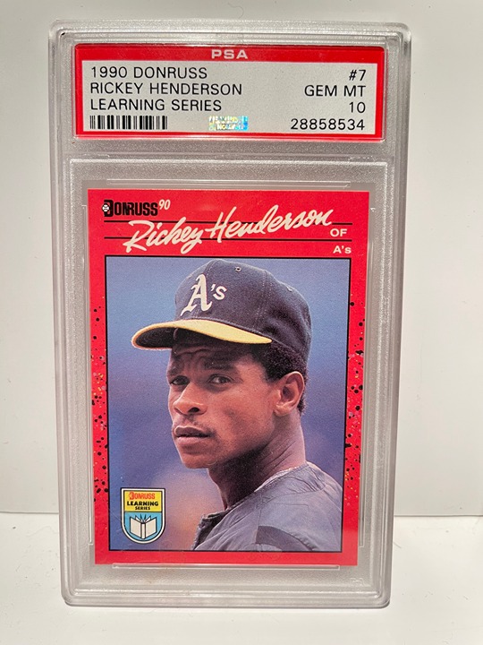 1990 Donruss Learning Series Rickey Henderson HOF A's Gem Mint PSA 10 RIP