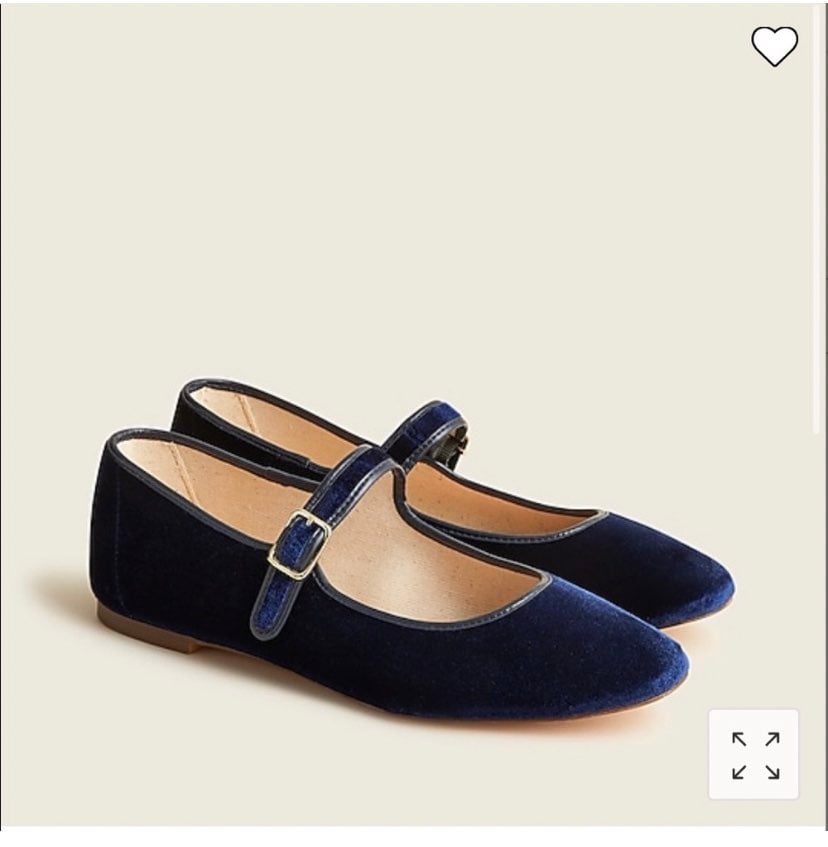 Jcrew Mary Jane Velvet Navy 6.5