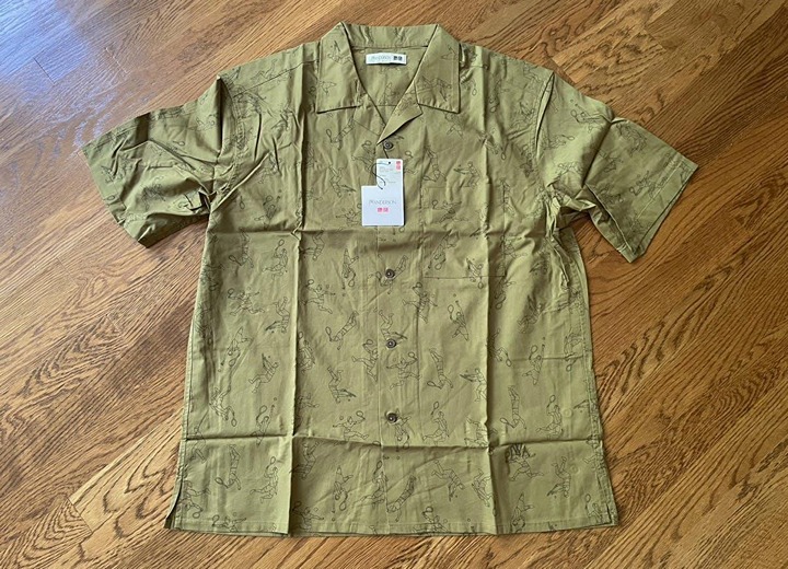 Medium J.W. Anderson Shirt Open Collar Olive Green Tennis Dress Shirt Vacation J