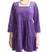 Teddy Fresh Corduroy Square Neck Purple Mini Dress, L