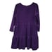 Teddy Fresh Corduroy Square Neck Purple Mini Dress, L
