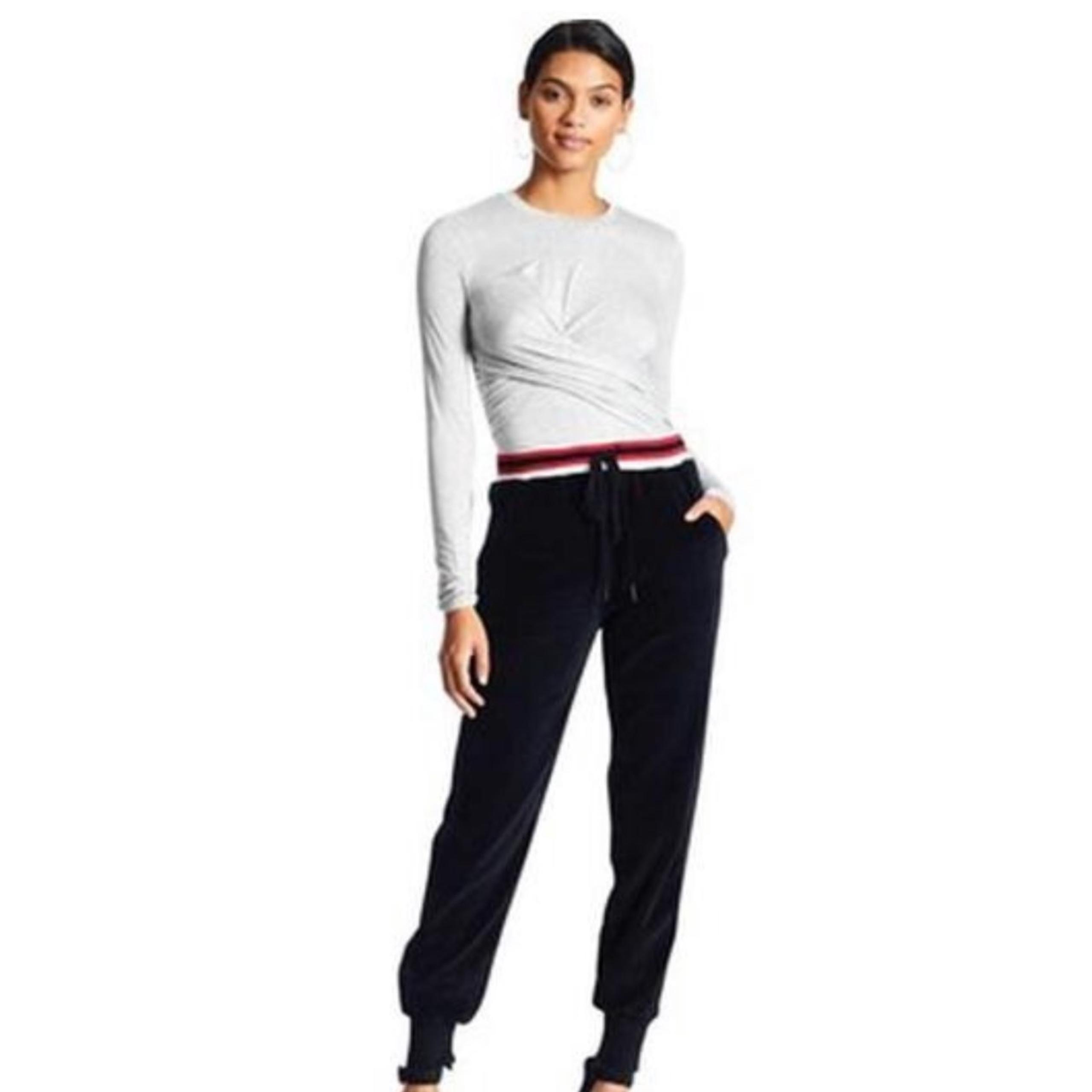 kendall and kylie Velour Joggers Black
