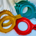 Vintage MCM Retro Plate-Mate Fish Plastic Paper Plate Holder - Lot of 8