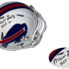 Marv Levy Buffalo Bills Autographed Speed Mini Helmet HOF 01 Inscription (JSA)