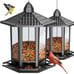 Birdream 2 Pack Bird Feeders for Outdoor Hanging, Retro Pagoda Design Fun Instal
