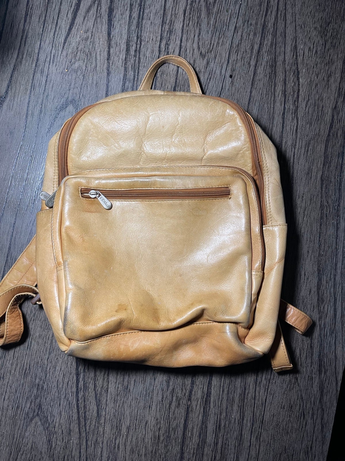 Leather backpack