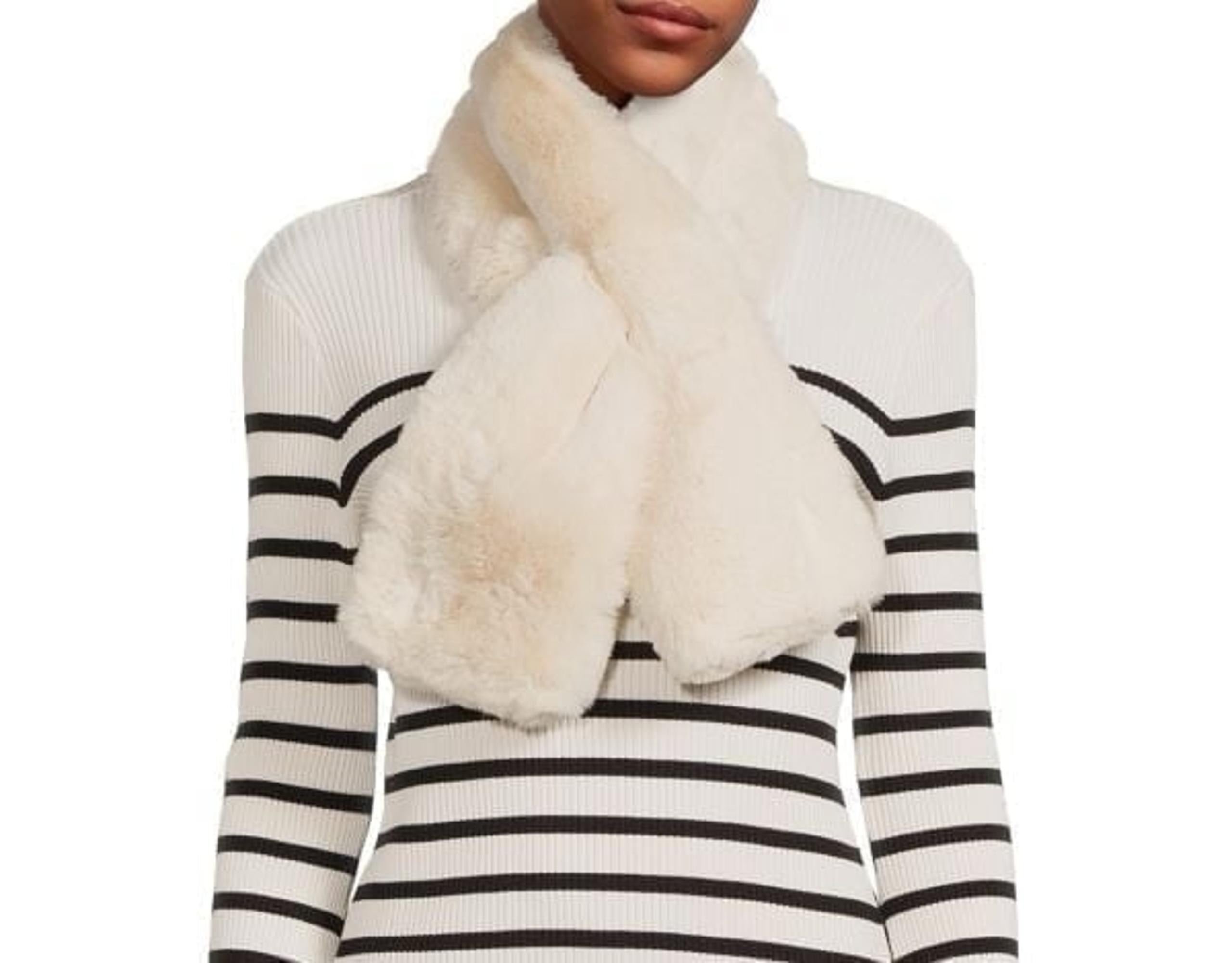 boutique sherpa pull-through winter accessory scarf