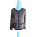Talbots Patch Pocket Cardigan Sweater Womens Size Medium NWT Olive Green Navy