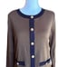 Talbots Patch Pocket Cardigan Sweater Womens Size Medium NWT Olive Green Navy